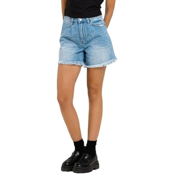 Vervet Pants - Vervet by Flying Monkey Super High Rise Pleated Shorts - V2897 - Size Medium